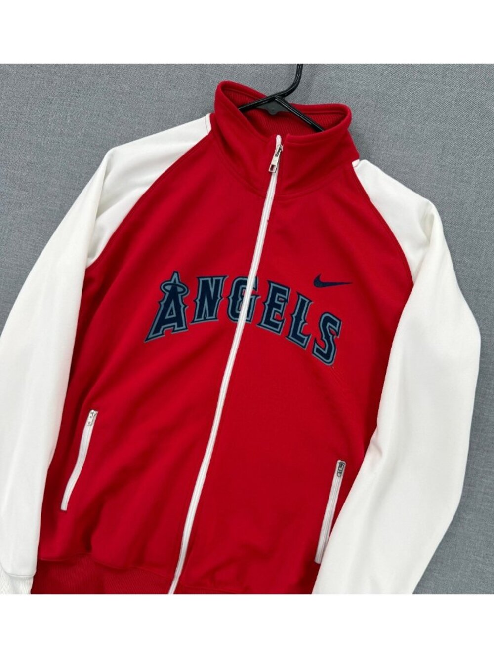 Nike x MLB Los Angeles Angels Varsity Full Zip Track Jacket Mens M Full Zip